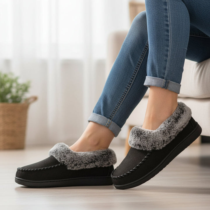 Women’s Cozy Non-Slip Slippers-Bon Voyage Vintage