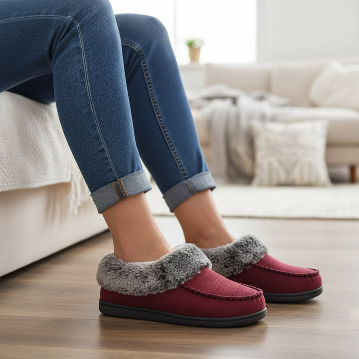 Women’s Cozy Non-Slip Slippers-Bon Voyage Vintage