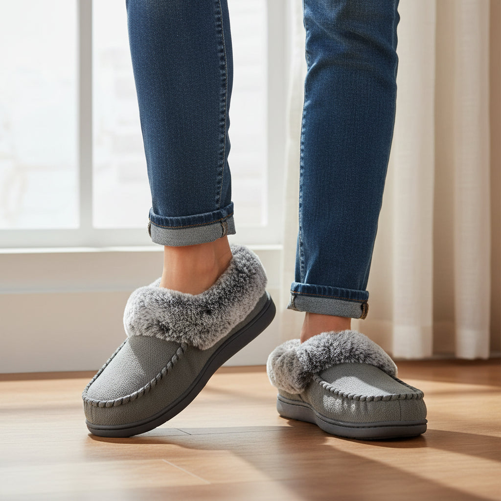 Women’s Cozy Non-Slip Slippers-Bon Voyage Vintage