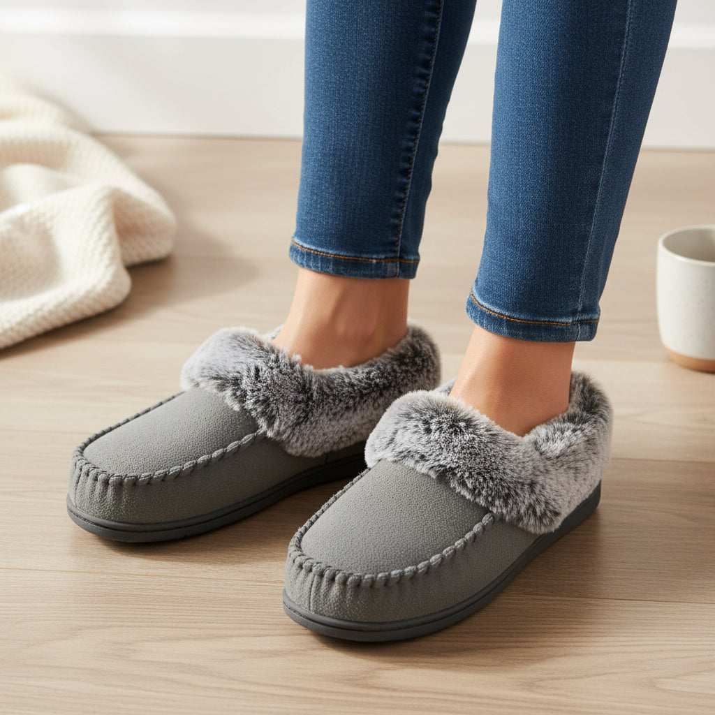 Women’s Cozy Non-Slip Slippers-Bon Voyage Vintage