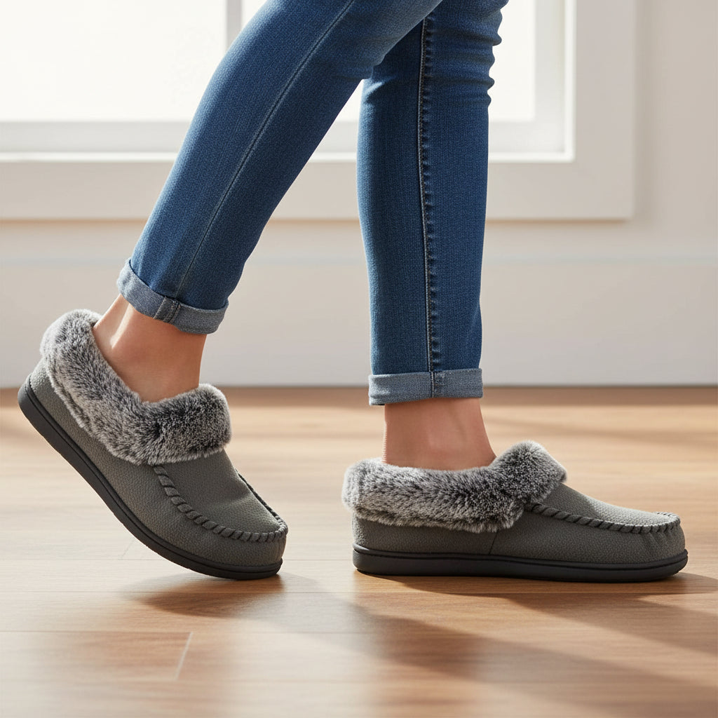 Women’s Cozy Non-Slip Slippers-Bon Voyage Vintage