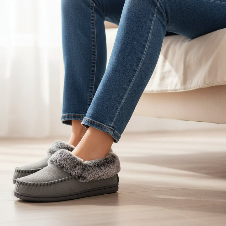 Women’s Cozy Non-Slip Slippers-Bon Voyage Vintage