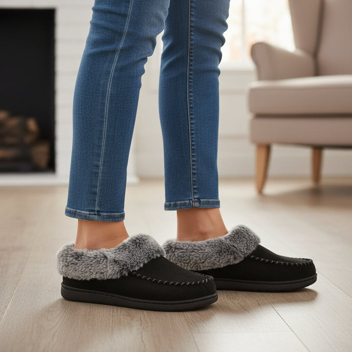 Women’s Cozy Non-Slip Slippers-Bon Voyage Vintage