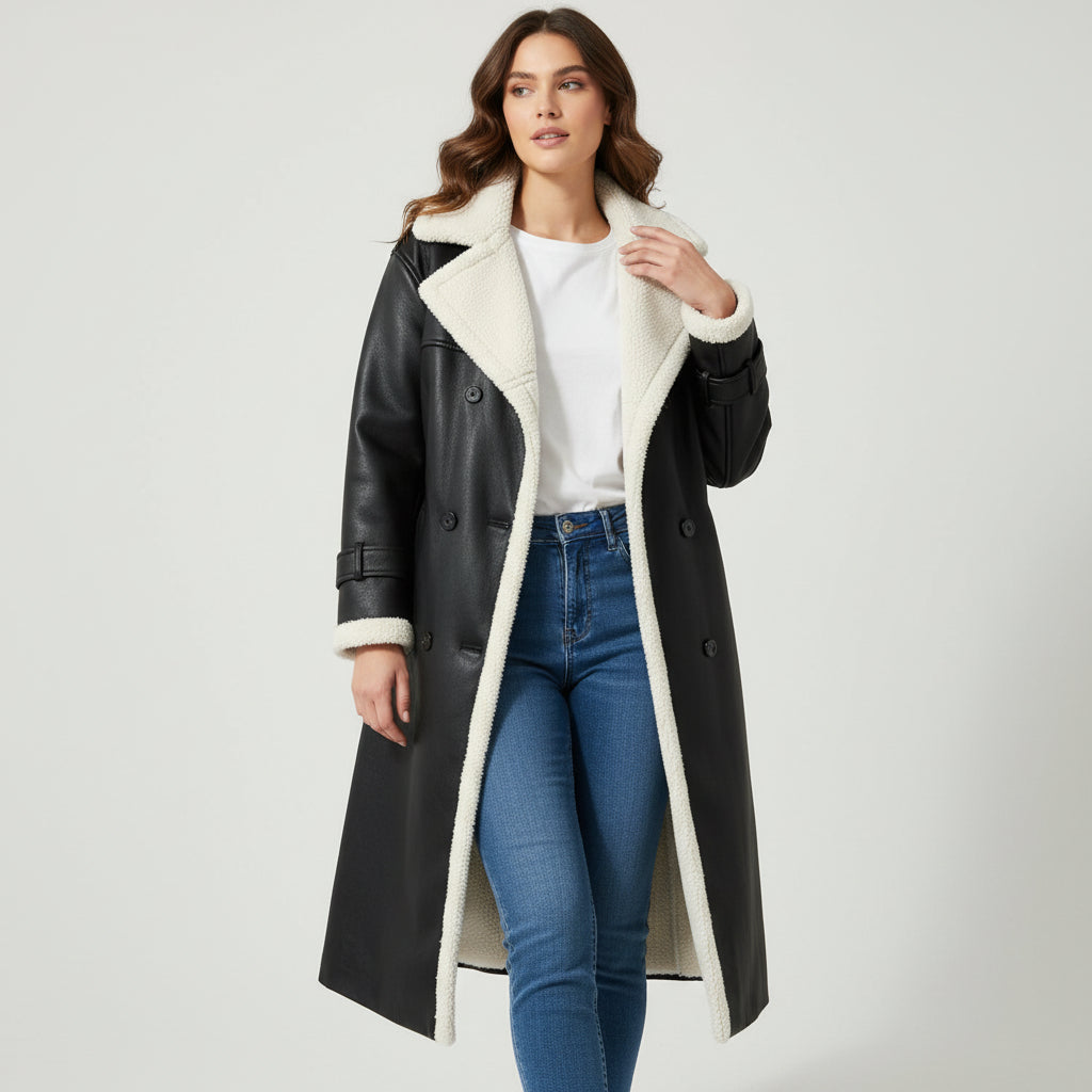 Women’s Double Breasted Long Trench Coat Classic Windbreaker Outerwear-Bon Voyage Vintage