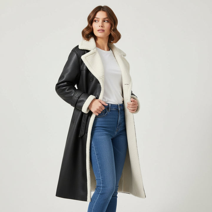 Women’s Double Breasted Long Trench Coat Classic Windbreaker Outerwear-Bon Voyage Vintage