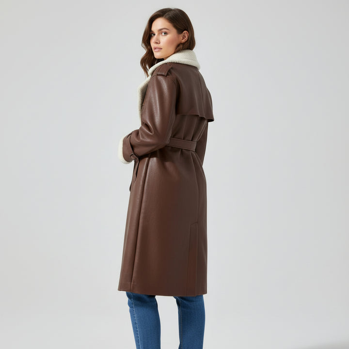 Women’s Double Breasted Long Trench Coat Classic Windbreaker Outerwear-Bon Voyage Vintage