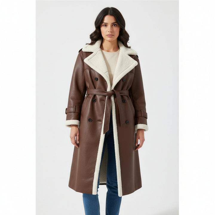 Women’s Double Breasted Long Trench Coat Classic Windbreaker Outerwear-Bon Voyage Vintage