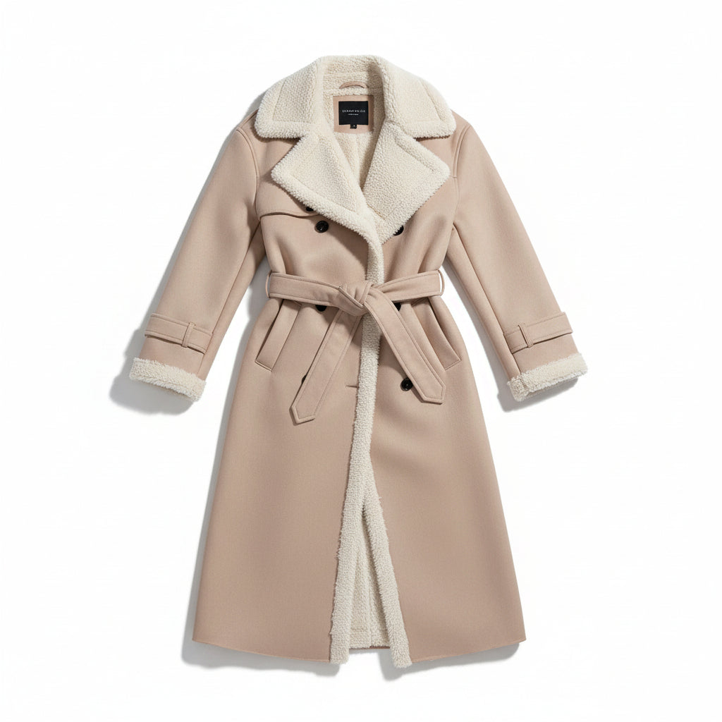 Women’s Double Breasted Long Trench Coat Classic Windbreaker Outerwear-Bon Voyage Vintage