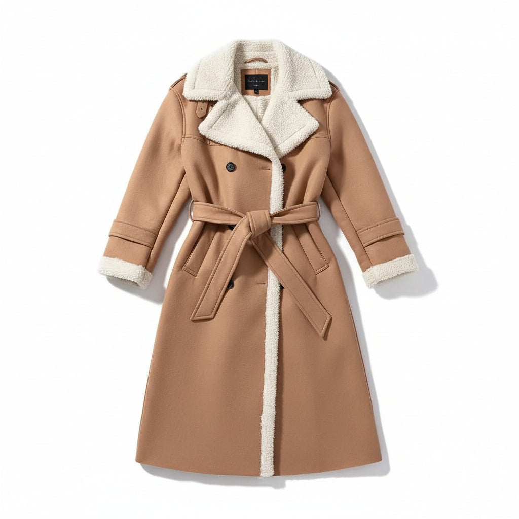 Women’s Double Breasted Long Trench Coat Classic Windbreaker Outerwear-Bon Voyage Vintage