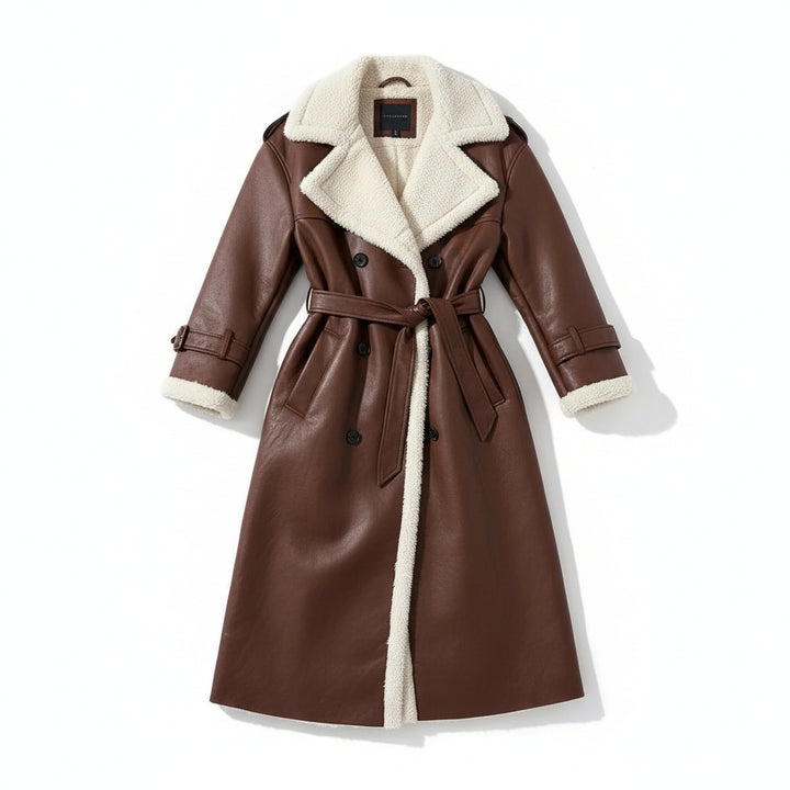 Women’s Double Breasted Long Trench Coat Classic Windbreaker Outerwear-Bon Voyage Vintage