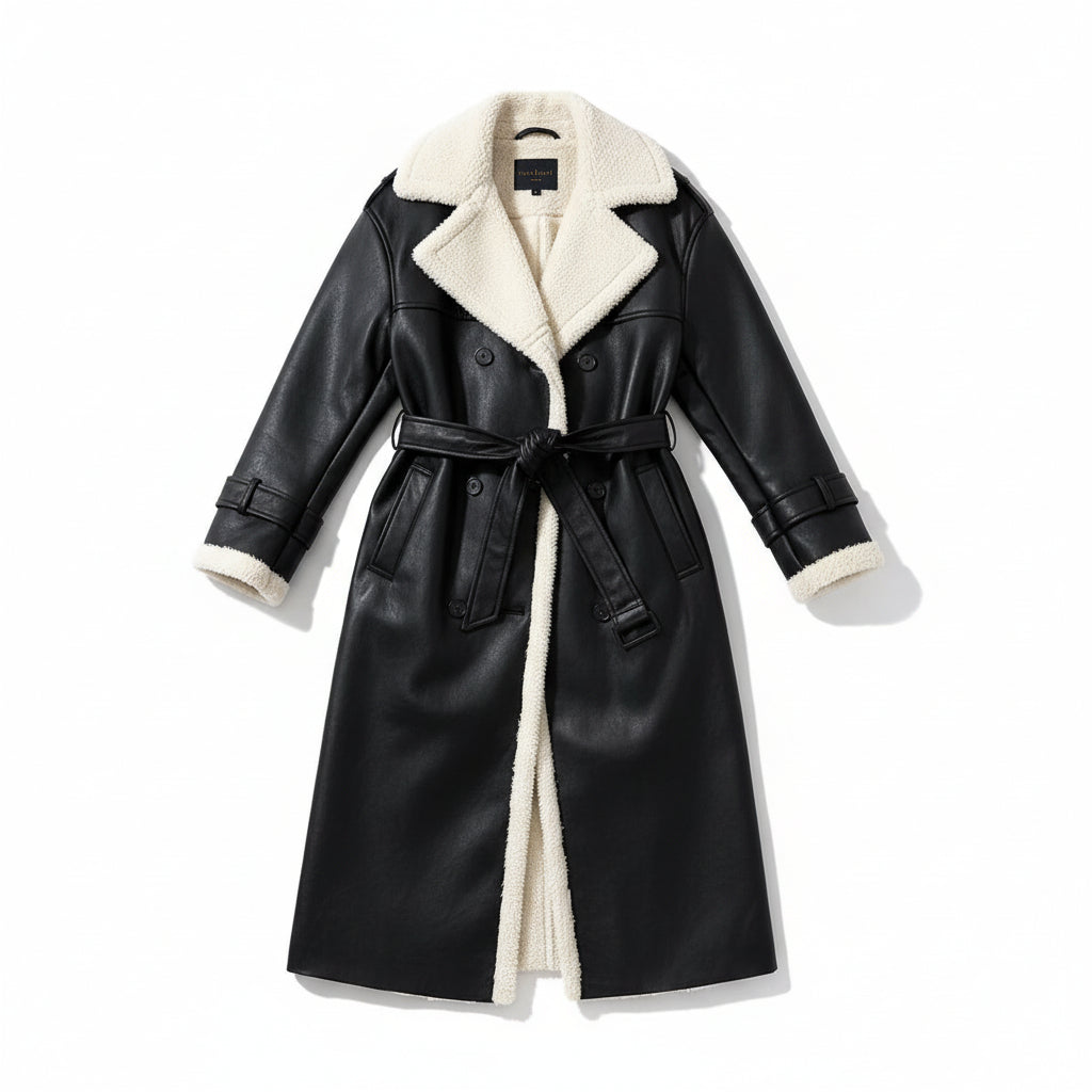 Women’s Double Breasted Long Trench Coat Classic Windbreaker Outerwear-Bon Voyage Vintage