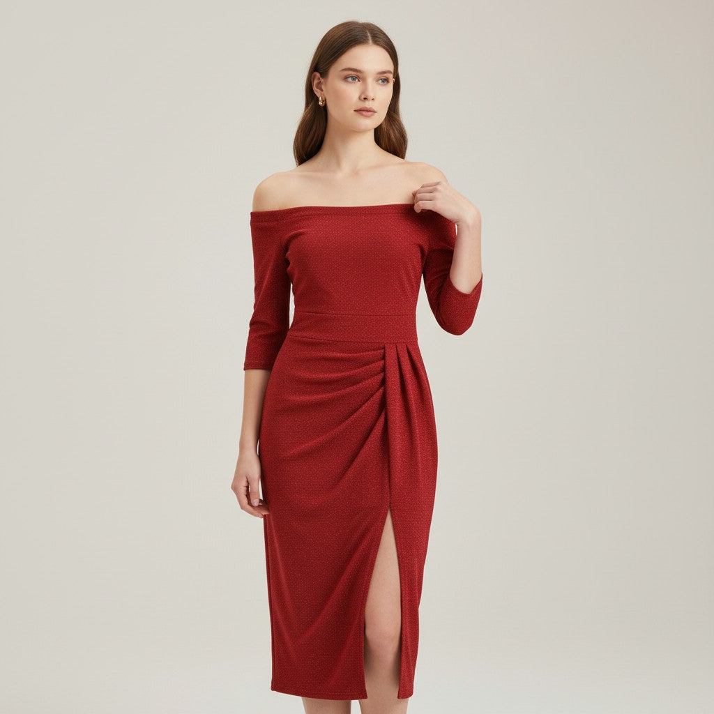 Women’s Elegant Autumn Party Dress-Bon Voyage Vintage