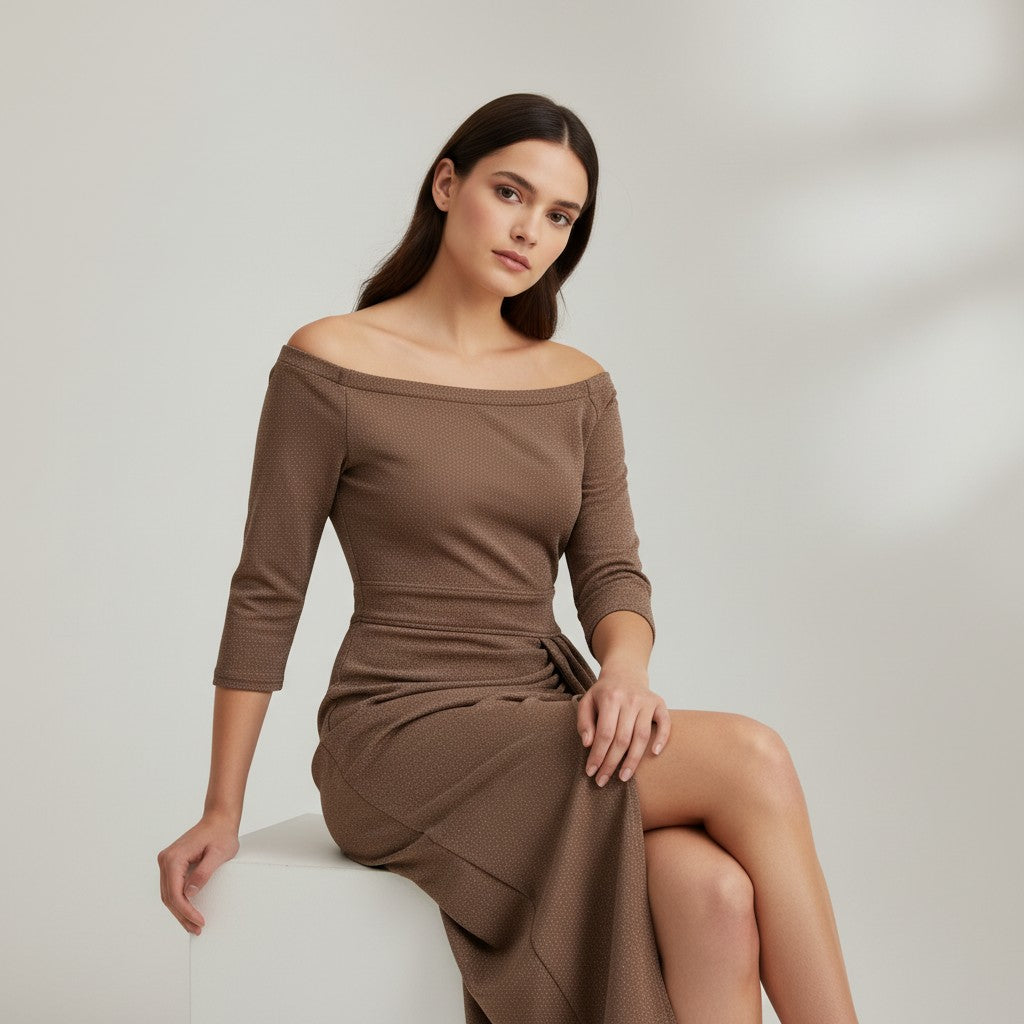 Women’s Elegant Autumn Party Dress-Bon Voyage Vintage