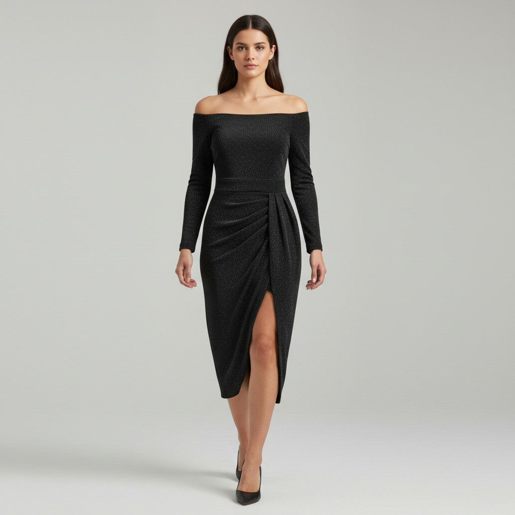 Women’s Elegant Autumn Party Dress-Bon Voyage Vintage