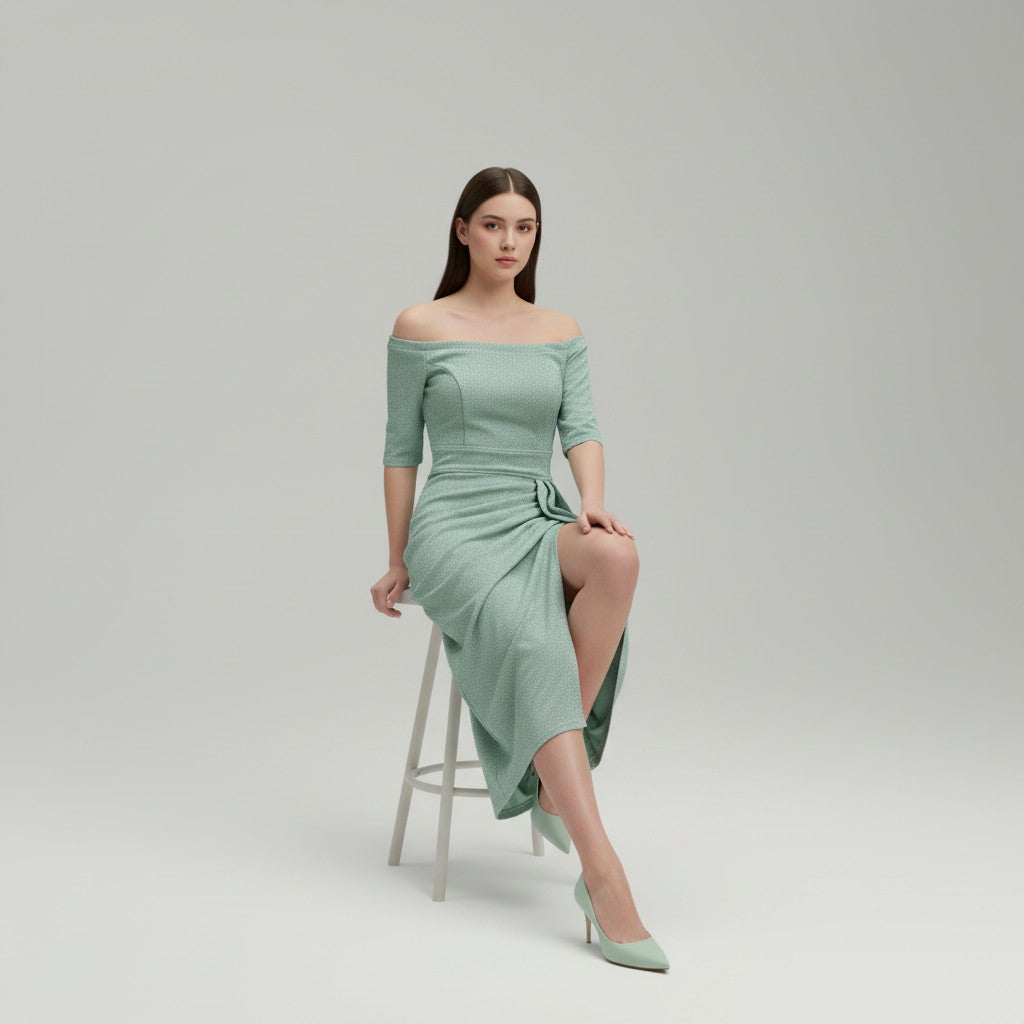 Women’s Elegant Autumn Party Dress-Bon Voyage Vintage