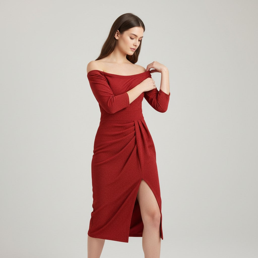Women’s Elegant Autumn Party Dress-Bon Voyage Vintage