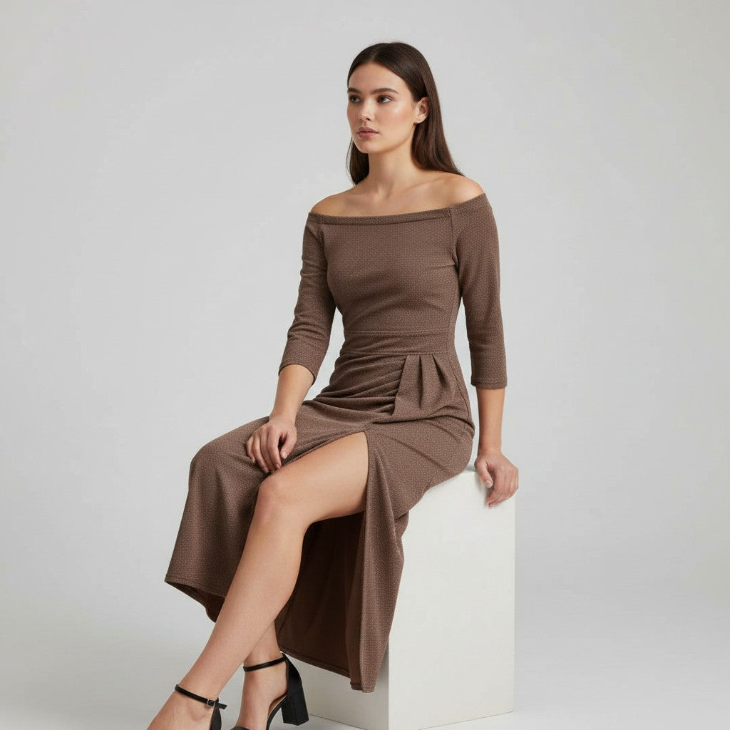 Women’s Elegant Autumn Party Dress-Bon Voyage Vintage