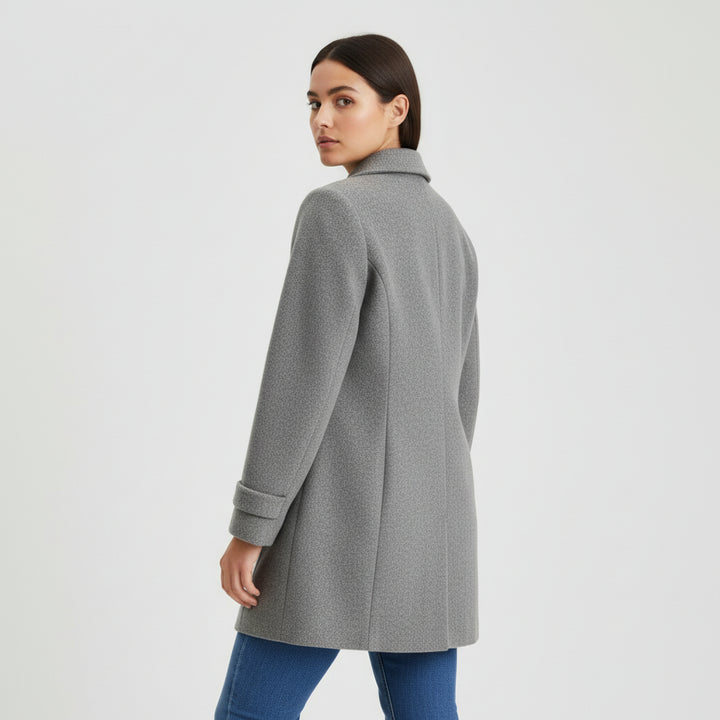 Women’s Elegant Woolen Coat Single-Breasted Lapel Mid-Length Jacket-Bon Voyage Vintage