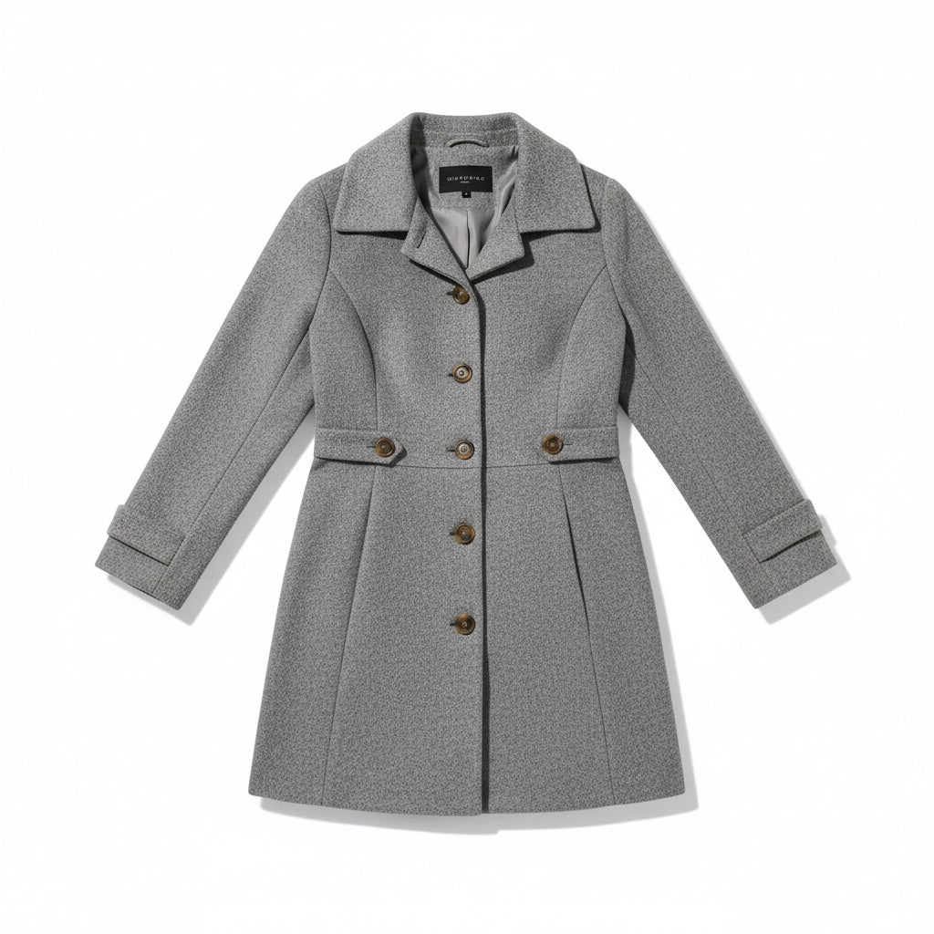 Women’s Elegant Woolen Coat Single-Breasted Lapel Mid-Length Jacket-Bon Voyage Vintage
