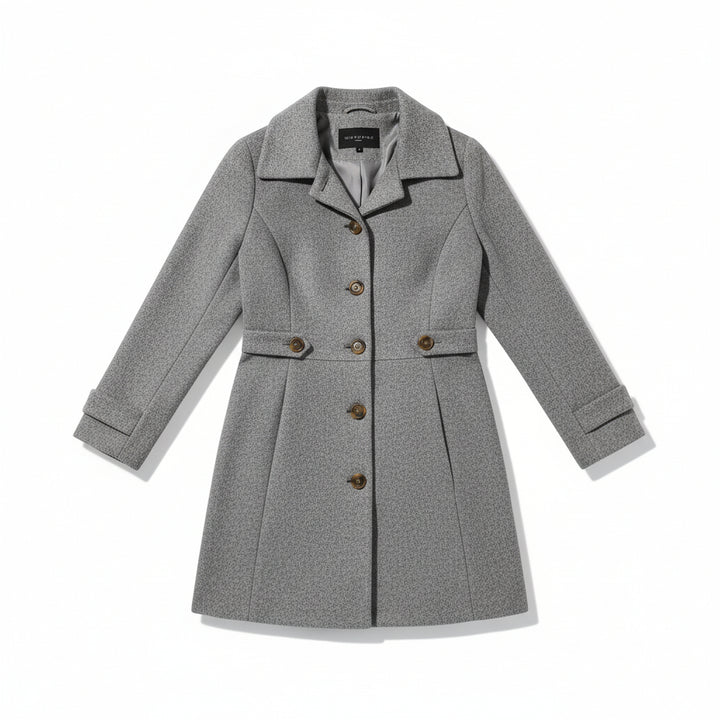 Women’s Elegant Woolen Coat Single-Breasted Lapel Mid-Length Jacket-Bon Voyage Vintage