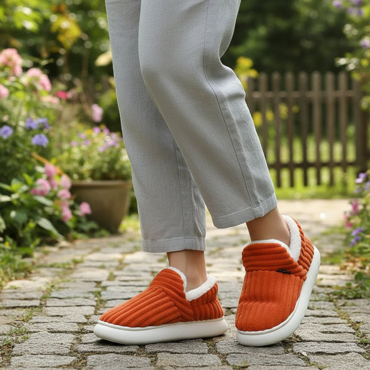Women’s Fashion Fleece Slippers Non-Slip Plush Indoor and Outdoor Boots-Bon Voyage Vintage