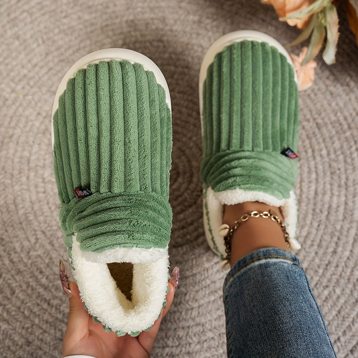 Women’s Fashion Fleece Slippers Non-Slip Plush Indoor and Outdoor Boots-Bon Voyage Vintage