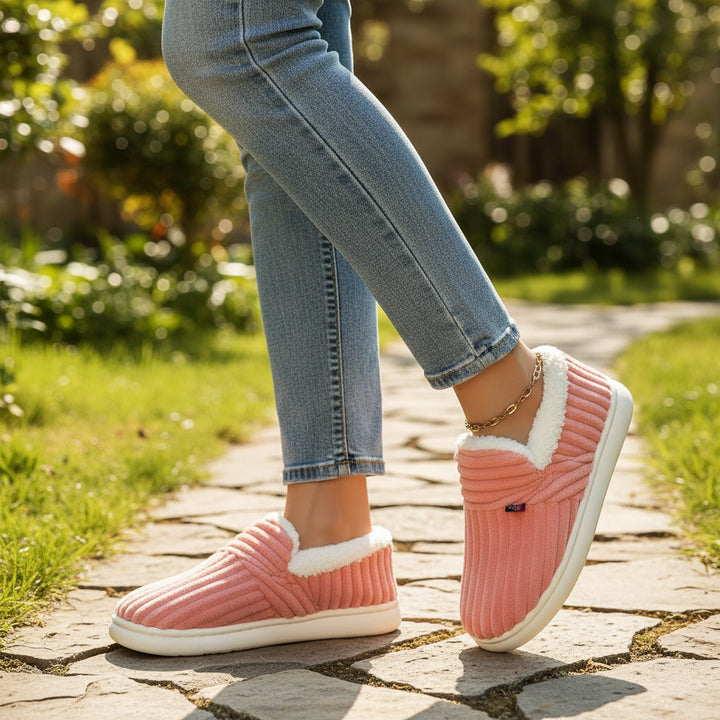 Women’s Fashion Fleece Slippers Non-Slip Plush Indoor and Outdoor Boots-Bon Voyage Vintage