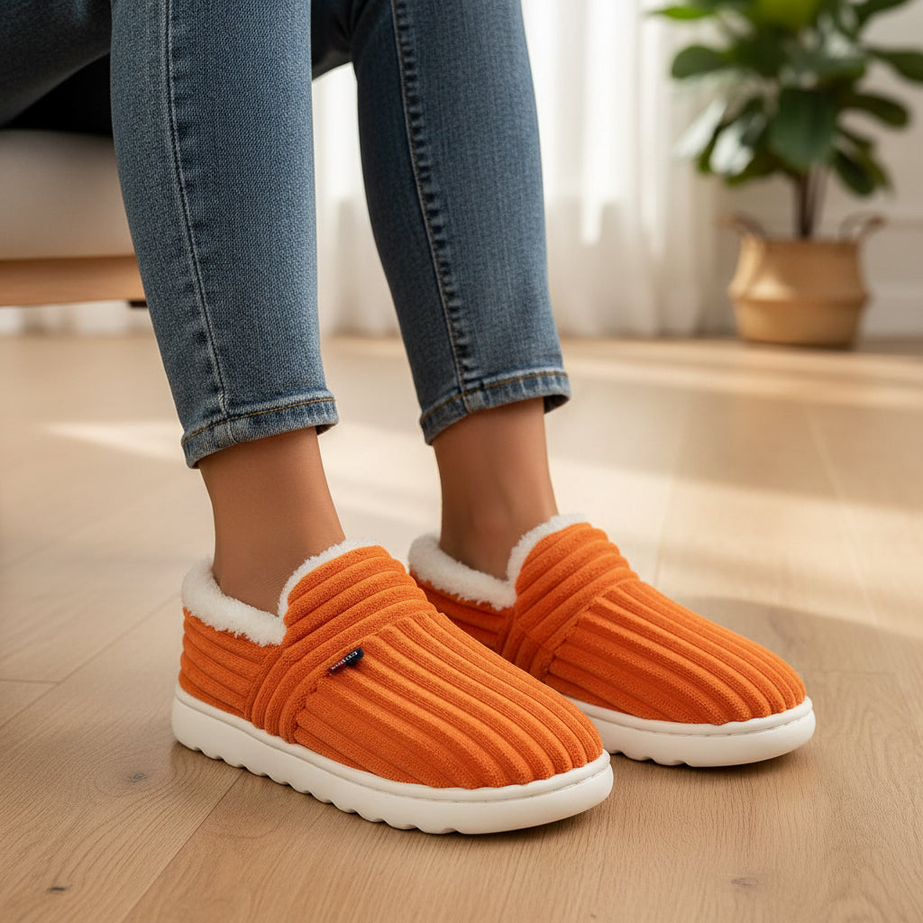 Women’s Fashion Fleece Slippers Non-Slip Plush Indoor and Outdoor Boots-Bon Voyage Vintage