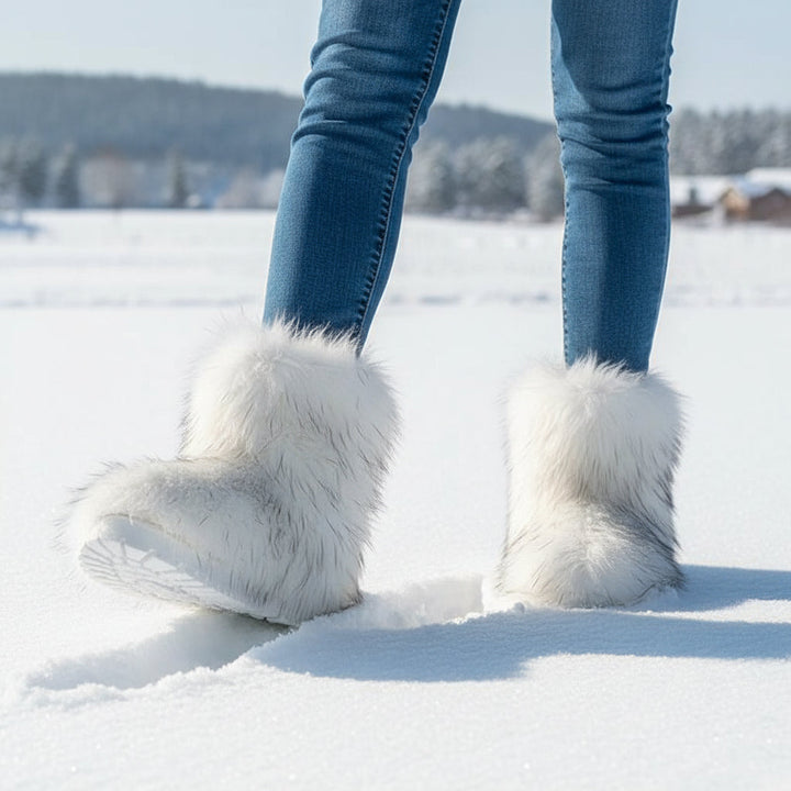 Women’s Fluffy Winter Boots-Bon Voyage Vintage