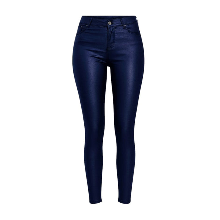 Women’s High-Waist Faux Leather Trousers Pants-Bon Voyage Vintage