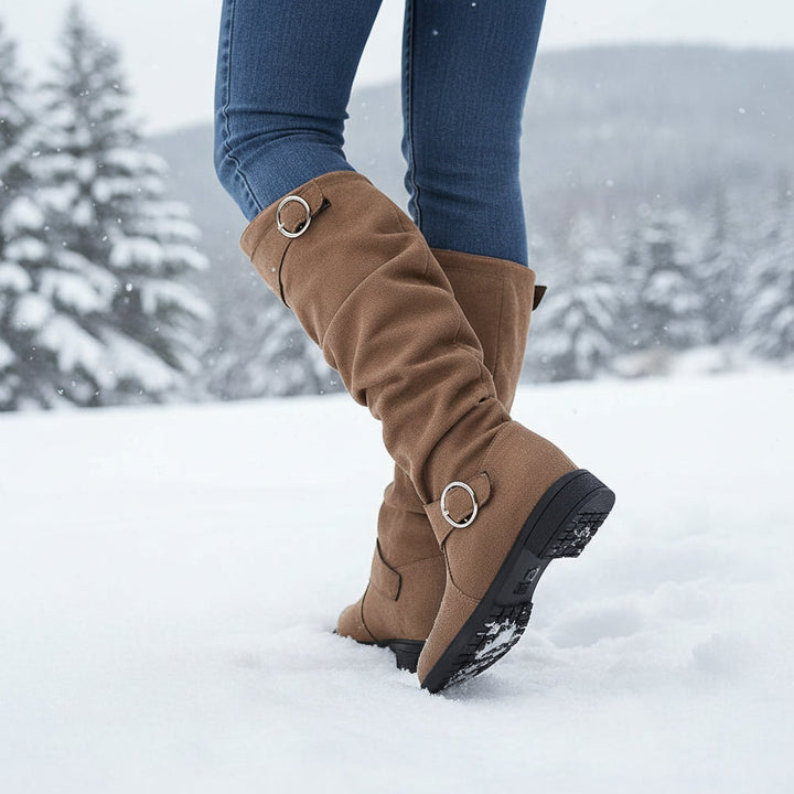 Women’s Knee-High Slip-On Boots-Bon Voyage Vintage