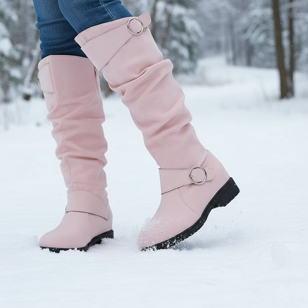 Women’s Knee-High Slip-On Boots-Bon Voyage Vintage