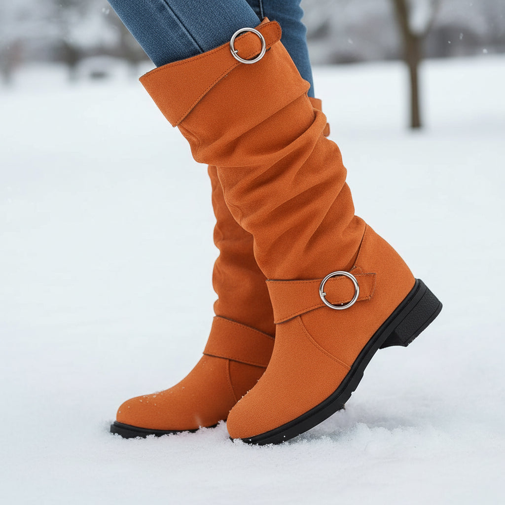 Women’s Knee-High Slip-On Boots-Bon Voyage Vintage