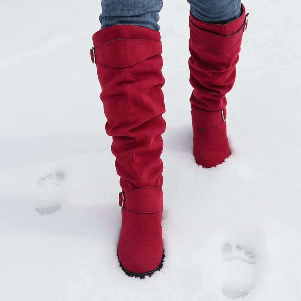 Women’s Knee-High Slip-On Boots-Bon Voyage Vintage