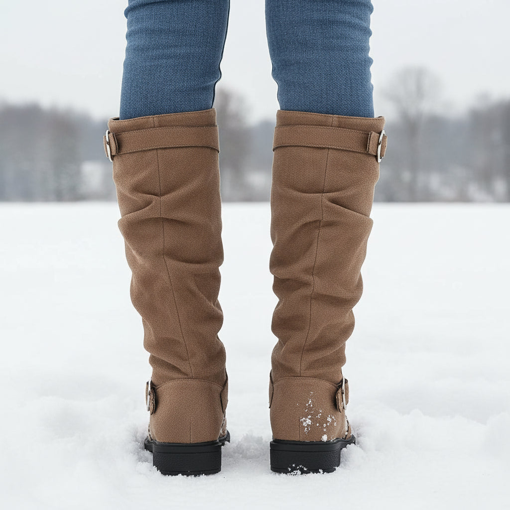 Women’s Knee-High Slip-On Boots-Bon Voyage Vintage