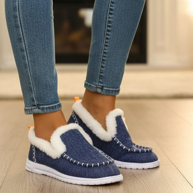 Women’s Lined Casual Slip-On Warm Shoes Cozy Winter Everyday Footwear-Bon Voyage Vintage