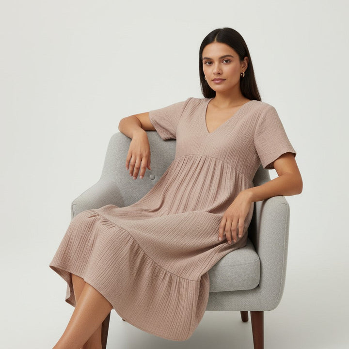 Women’s Long Sleeve Casual Dress-Bon Voyage Vintage
