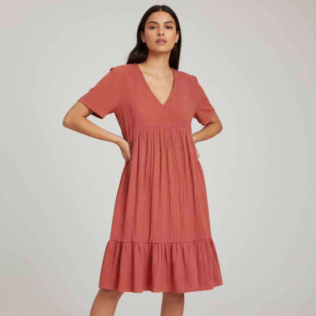Women’s Long Sleeve Casual Dress-Bon Voyage Vintage