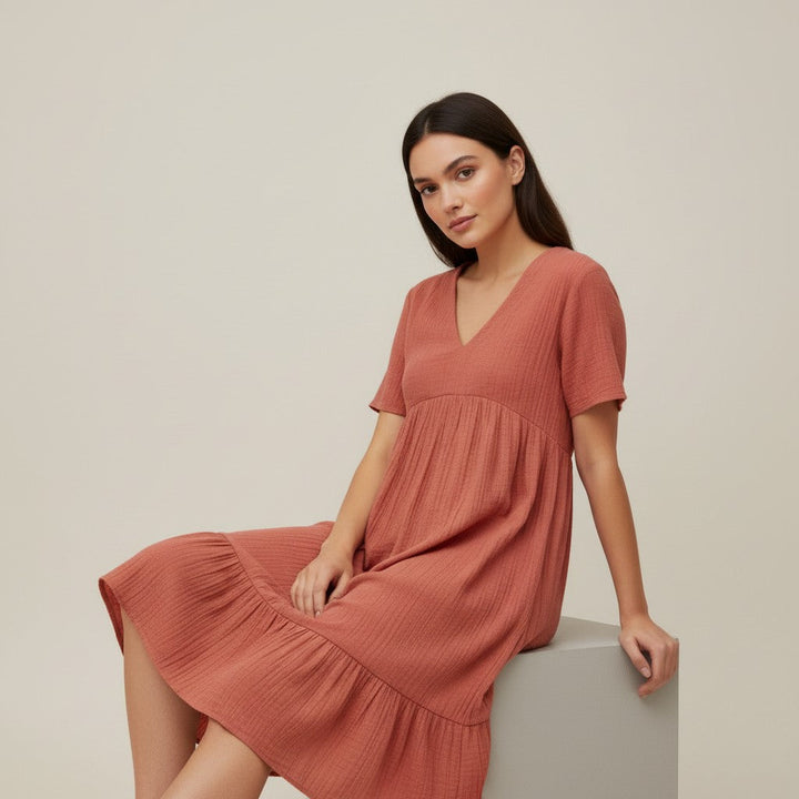 Women’s Long Sleeve Casual Dress-Bon Voyage Vintage