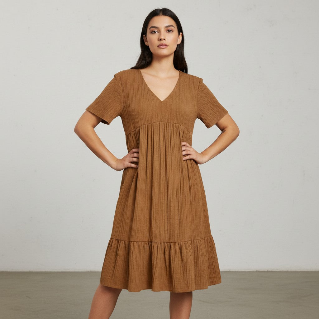 Women’s Long Sleeve Casual Dress-Bon Voyage Vintage