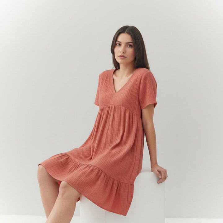 Women’s Long Sleeve Casual Dress-Bon Voyage Vintage