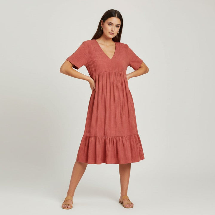 Women’s Long Sleeve Casual Dress-Bon Voyage Vintage