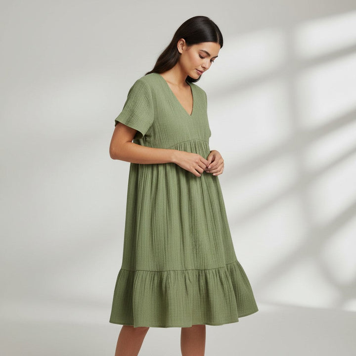 Women’s Long Sleeve Casual Dress-Bon Voyage Vintage