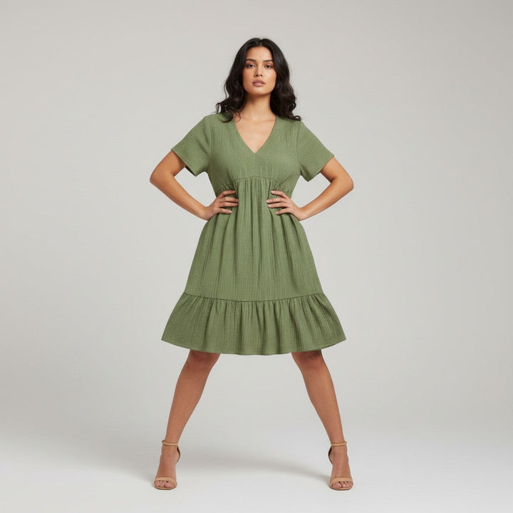 Women’s Long Sleeve Casual Dress-Bon Voyage Vintage