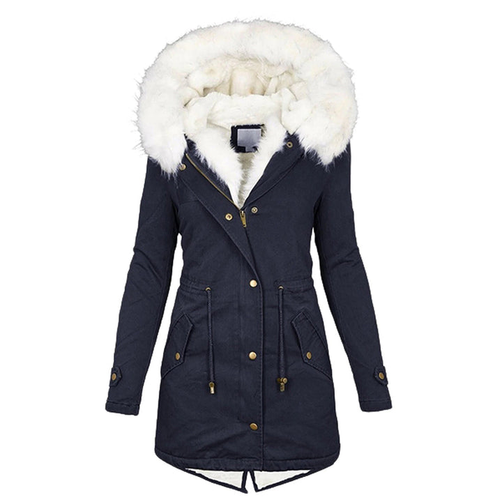 Women’s Long Winter Coat with Hood Fleece-Bon Voyage Vintage