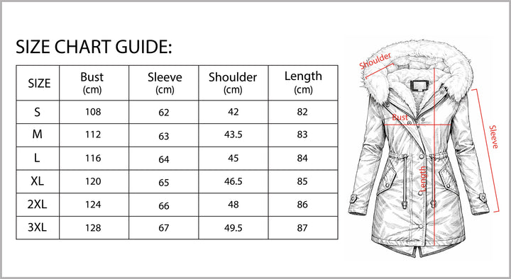 Women’s Long Winter Coat with Hood Fleece-Bon Voyage Vintage
