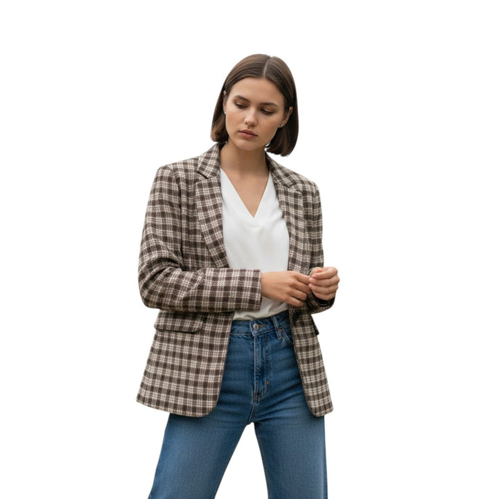 Women’s Plaid Office Blazer-Bon Voyage Vintage