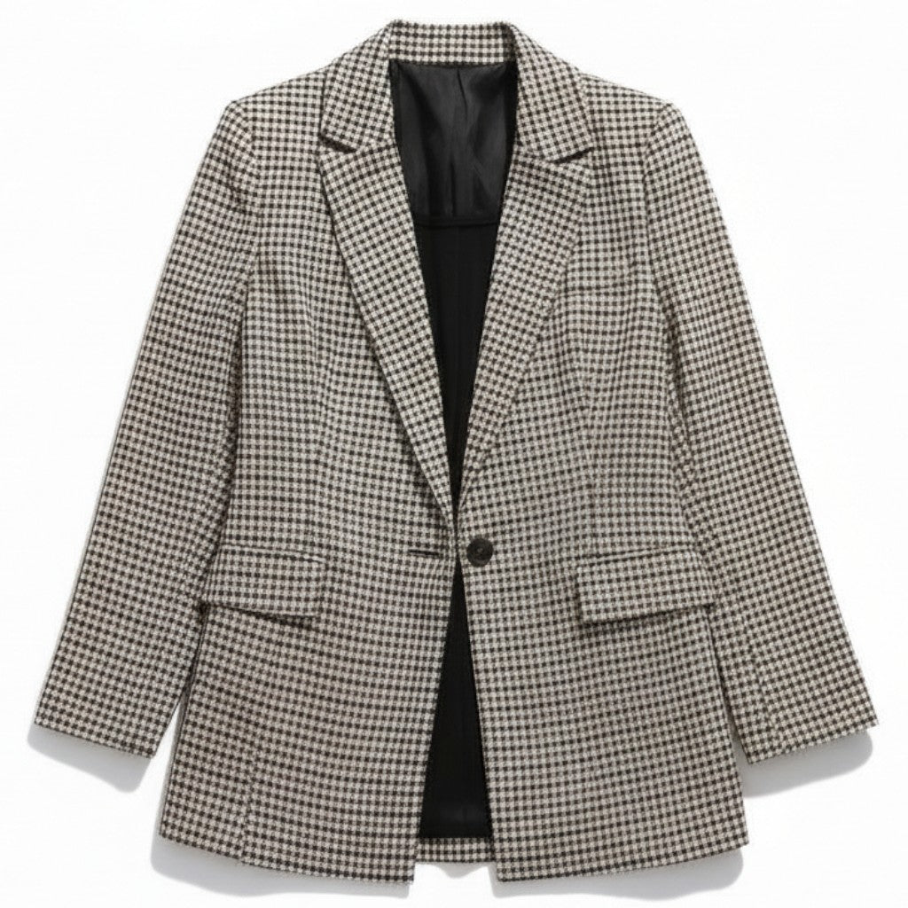 Women’s Plaid Office Blazer-Bon Voyage Vintage
