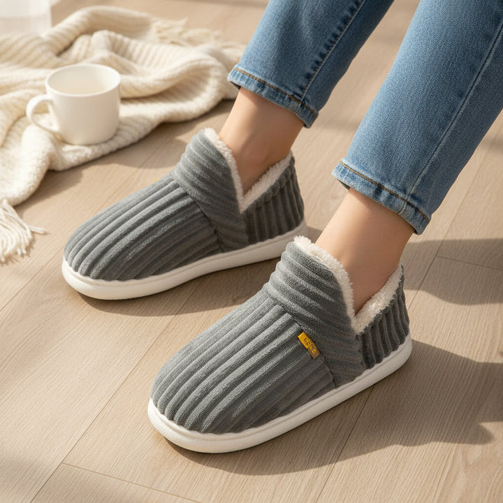 Women’s Plush Winter Slippers-Bon Voyage Vintage
