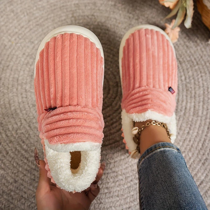 Women’s Plush Winter Slippers-Bon Voyage Vintage
